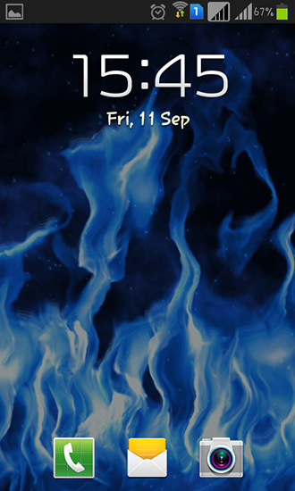 Écrans de Blue flame pour tablette et téléphone Android.