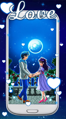 Papeis de parede animados Amor azul para Android. Papeis de parede animados Blue love para download gratuito.