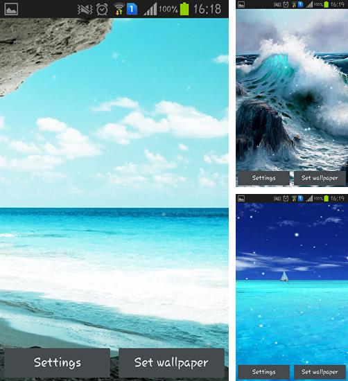 Дополнительно к живым обоям на Андроид телефоны и планшеты 8 марта, вы можете также бесплатно скачать заставку Blue ocean.