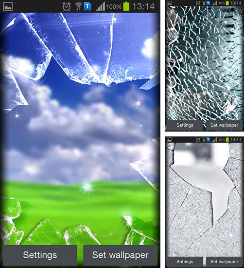 Дополнительно к живым обоям на Андроид телефоны и планшеты Снежная рождественская елка HD, вы можете также бесплатно скачать заставку Broken glass.