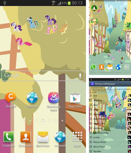 Kostenloses Android-Live Wallpaper Brony. Vollversion der Android-apk-App Brony für Tablets und Telefone.