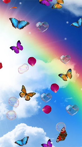 Screenshots of the Bubbles and rainbow for Android tablet, phone.