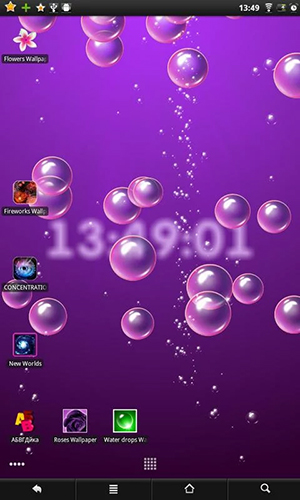 Screenshots of the Bubbles & clock for Android tablet, phone.