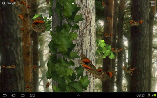 Screenshots do Borboleta 3D para tablet e celular Android.