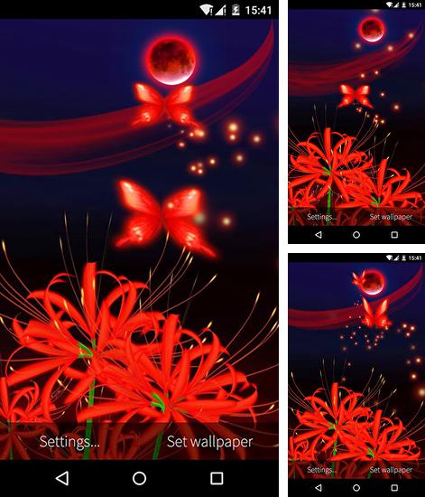 Дополнительно к живым обоям на Андроид телефоны и планшеты Красочный неон, вы можете также бесплатно скачать заставку Butterfly and flower 3D.