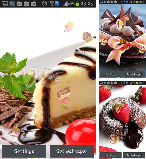 Kostenloses Android-Live Wallpaper Kuchen. Vollversion der Android-apk-App Cake für Tablets und Telefone.