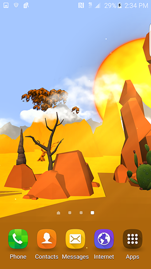 Fondos de pantalla animados a Cartoon desert 3D para Android. Descarga gratuita fondos de pantalla animados Desierto de dibujos animados 3D.