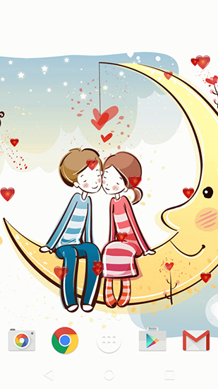 Cartoon love - скриншоты живых обоев для Android.