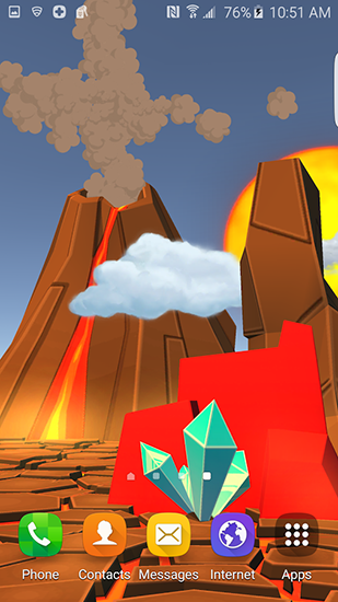 Cartoon volcano 3D - бесплатно скачать живые обои на Андроид телефон или планшет.