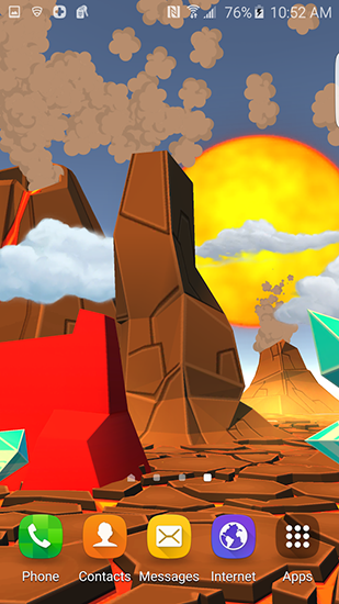 Cartoon volcano 3D für Android spielen. Live Wallpaper Cartoon Vulkan 3D kostenloser Download.