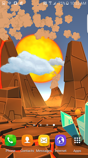 Cartoon volcano 3D - скриншоты живых обоев для Android.