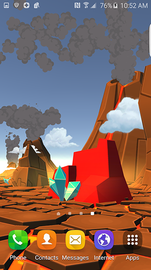 Écrans de Cartoon volcano 3D pour tablette et téléphone Android.