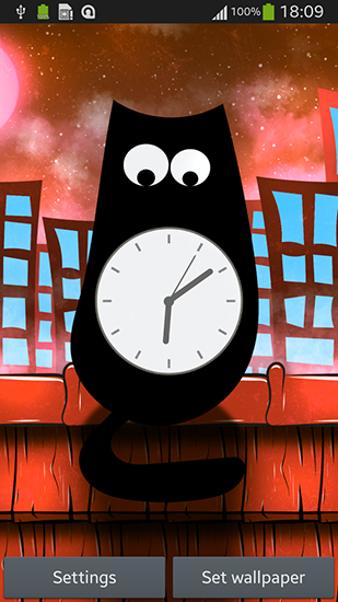 Télécharger le fond d'écran animé gratuit Horloge chat . Obtenir la version complète app apk Android Cat clock pour tablette et téléphone.