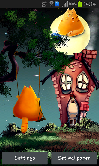 Kostenloses Android-Live Wallpaper Halloween-Katze. Vollversion der Android-apk-App Cat Halloween für Tablets und Telefone.