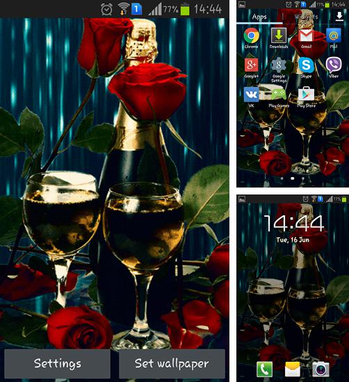 In addition to live wallpaper Fire clock for Android phones and tablets, you can also download Champagne for free.