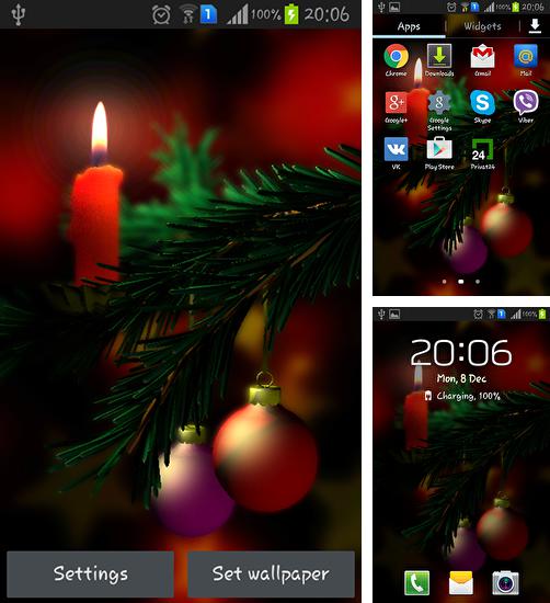 Kostenloses Android-Live Wallpaper Weihnachten 3D. Vollversion der Android-apk-App Christmas 3D für Tablets und Telefone.