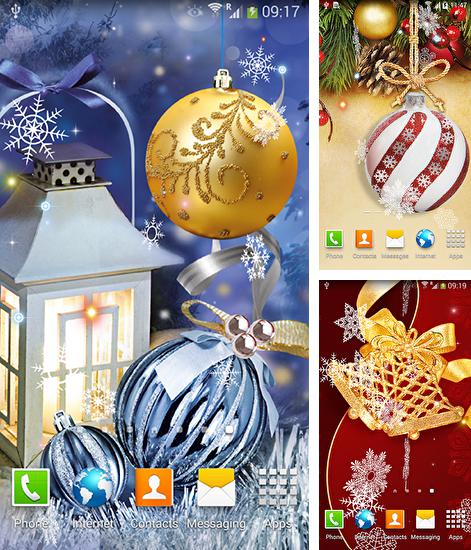 Kostenloses Android-Live Wallpaper Weihnachtskugeln. Vollversion der Android-apk-App Christmas balls für Tablets und Telefone.