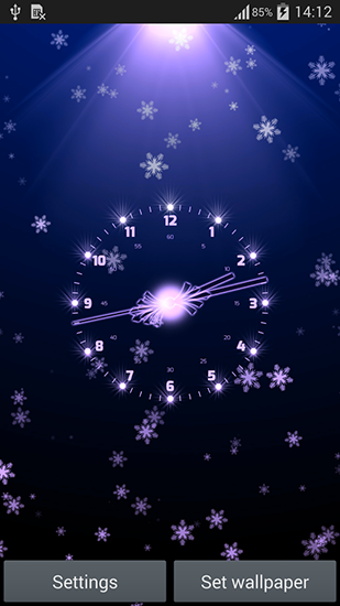 Kostenloses Android-Live Wallpaper Weihnachtsuhr. Vollversion der Android-apk-App Christmas clock für Tablets und Telefone.