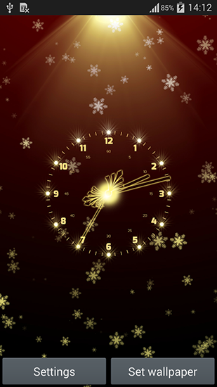 Screenshots do Relógio de Natal para tablet e celular Android.