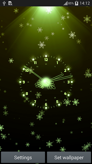 Screenshots of the Christmas clock for Android tablet, phone.