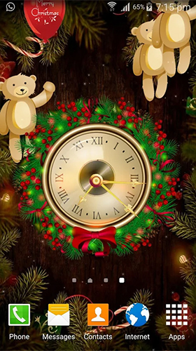 Kostenloses Android-Live Wallpaper Weihnachten: Uhr. Vollversion der Android-apk-App Christmas: Clock by Appspundit Infotech für Tablets und Telefone.