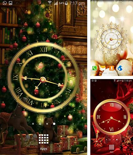 Kostenloses Android-Live Wallpaper Weihnachten: Uhr. Vollversion der Android-apk-App Christmas: Clock by Appspundit Infotech für Tablets und Telefone.