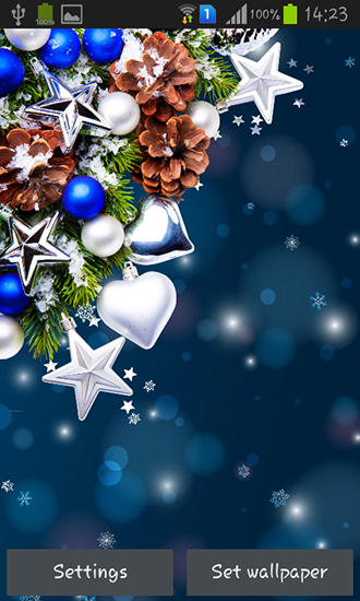 Screenshots of the Christmas decorations for Android tablet, phone.