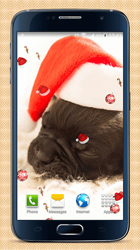 Android タブレット、携帯電話用クリスマスの犬のスクリーンショット。