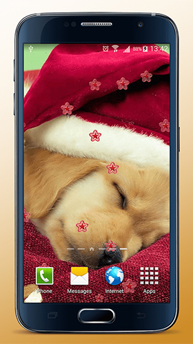 Écrans de Christmas dogs pour tablette et téléphone Android.