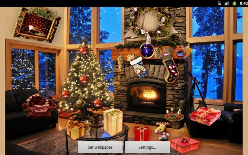 Christmas fireplace - бесплатно скачать живые обои на Андроид телефон или планшет.