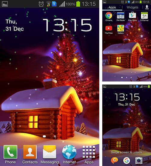 Дополнительно к живым обоям на Андроид телефоны и планшеты Настоящий снег, вы можете также бесплатно скачать заставку Christmas HD by Haran.