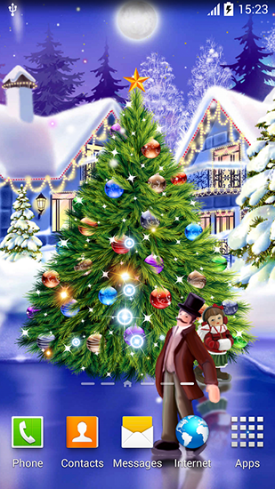 Descargar Christmas ice rink para Android gratis. El fondo de pantalla  animados Pista de hielo de Navidad en Android.