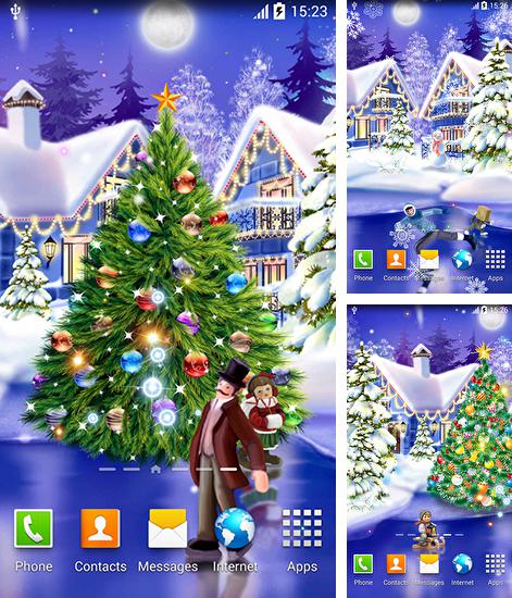 Kostenloses Android-Live Wallpaper Weihnachtliche Eisbahn. Vollversion der Android-apk-App Christmas ice rink für Tablets und Telefone.