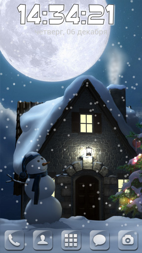 Fondos de pantalla animados a Christmas moon para Android. Descarga gratuita fondos de pantalla animados Luna de Navidad.