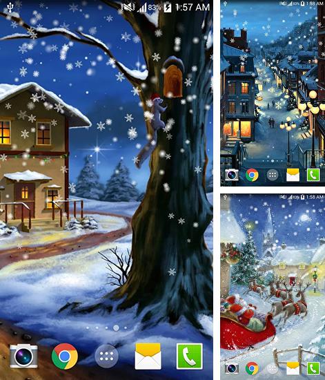 Kostenloses Android-Live Wallpaper Weihnachtsnacht. Vollversion der Android-apk-App Christmas night für Tablets und Telefone.