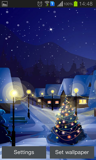 Kostenloses Android-Live Wallpaper Weihnachtsnacht. Vollversion der Android-apk-App Christmas night by Jango lwp studio für Tablets und Telefone.