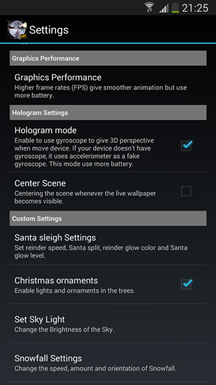 Screenshots do Santa de Natal HD  para tablet e celular Android.