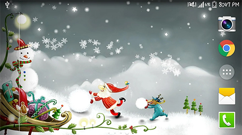Скріншот Christmas snow by Live wallpaper HD. Скачати живі шпалери на Андроїд планшети і телефони.