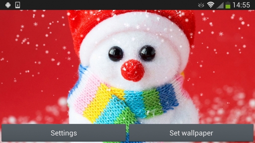 Christmas snowman für Android spielen. Live Wallpaper Weihnachts Schneemann kostenloser Download.