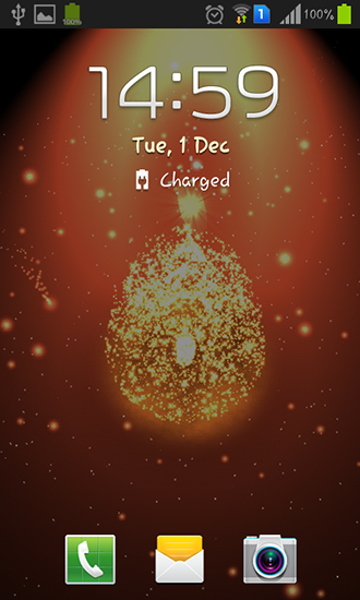 Android タブレット、携帯電話用クリスマスツリーのスクリーンショット。