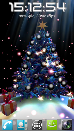 Screenshots of the Christmas tree 3D for Android tablet, phone.