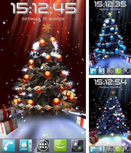Kostenloses Android-Live Wallpaper Weihnachtsbaum 3D. Vollversion der Android-apk-App Christmas tree 3D für Tablets und Telefone.