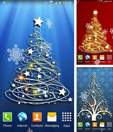 Kostenloses Android-Live Wallpaper Weihnachtsbaum 3D. Vollversion der Android-apk-App Christmas tree 3D by Amax lwps für Tablets und Telefone.