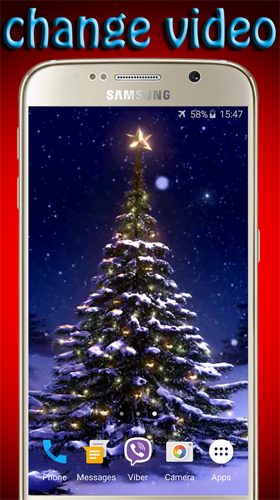 Android タブレット、携帯電話用プロ LWP: クリスマスツリーのスクリーンショット。