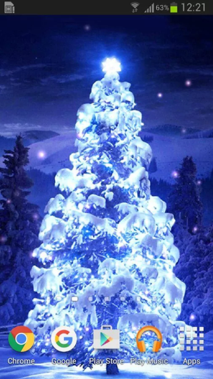 Christmas trees - скачать бесплатно живые обои для Андроид на рабочий стол.