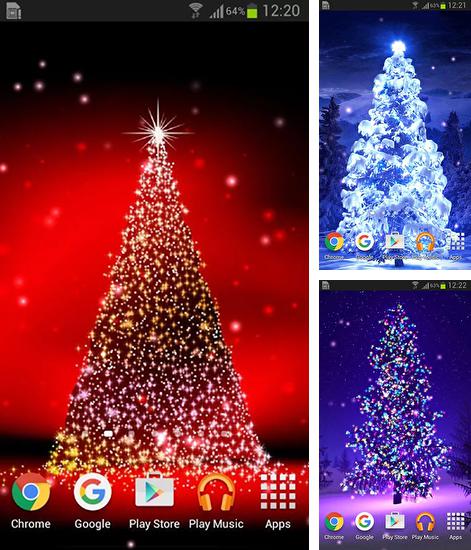 Zusätzlich zum Live Wallpaper Uhr für Android Mobiltelefone und Tablets, können Sie auch Christmas trees, Weihnachtsbäume kostenlos herunterladen.