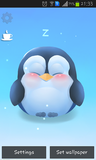 Fondos de pantalla animados a Chubby penguin para Android. Descarga gratuita fondos de pantalla animados Pingüino rechoncho.