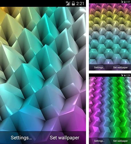 Kostenloses Android-Live Wallpaper Farbige Kristalle. Vollversion der Android-apk-App Color crystals für Tablets und Telefone.