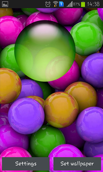 Kostenloses Android-Live Wallpaper Farbige Bälle. Vollversion der Android-apk-App Colorful balls für Tablets und Telefone.