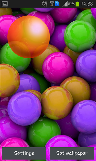 Papeis de parede animados Esferas coloridas para Android. Papeis de parede animados Colorful balls para download gratuito.